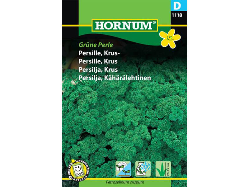 Frøpose med kruspersille, type Grüne Perle.