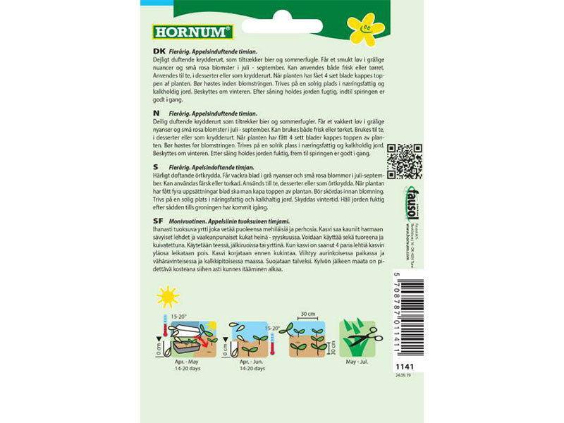 Frø pose, Timian, Appelsin-, Thymus Orange (D)