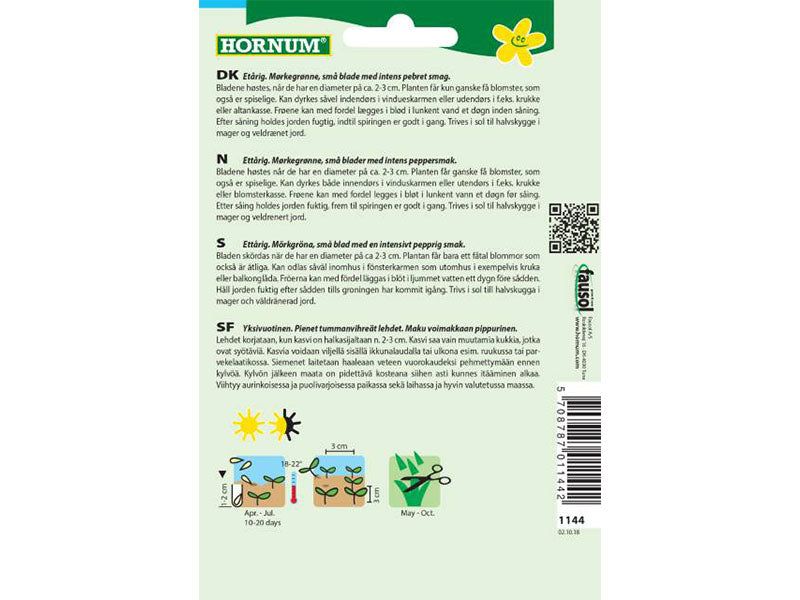 Frø pose, Blomsterkarse, Blue Pepe (D)