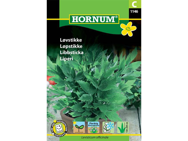 Frøpose med løvstikke.