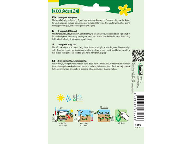 Frø pose, Agurk, Drue-, Frilands-, Vorgebirgs. (A)