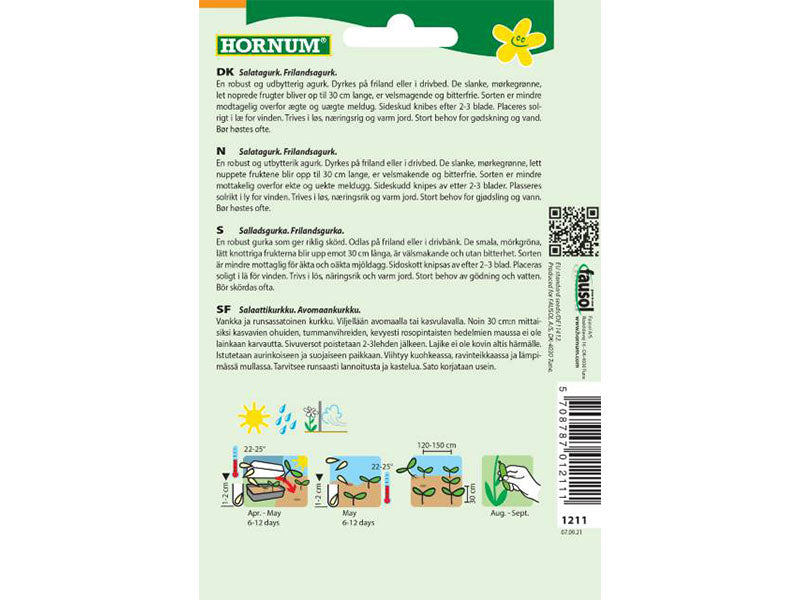 Frø pose, Agurk, Salat-, Frilands-, Burpless (F)