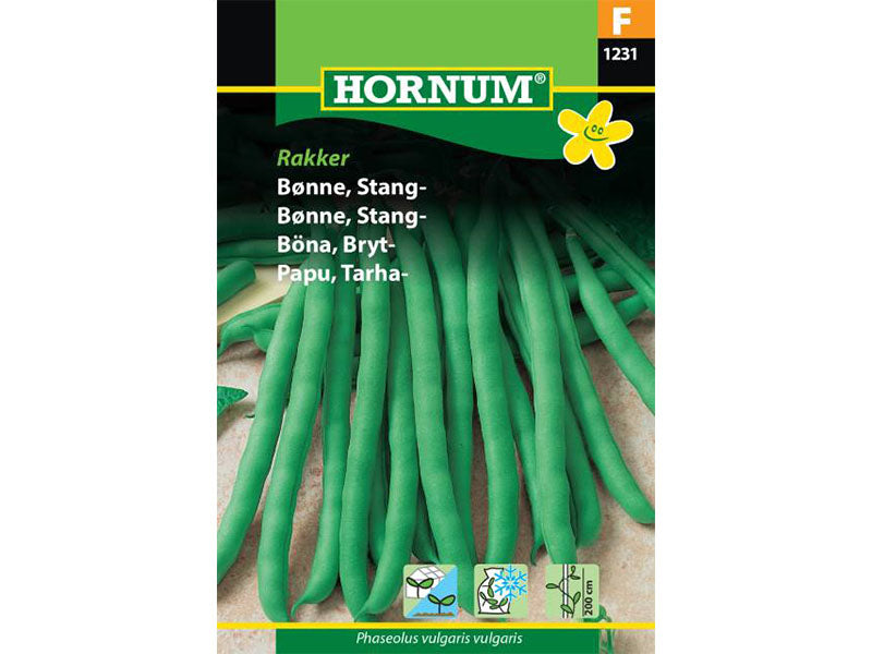 Frøpose med stangbønner, rakker sort.