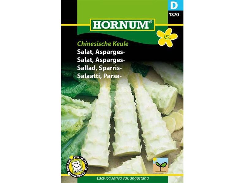 Frøpose med asparges-salat Celtuce.