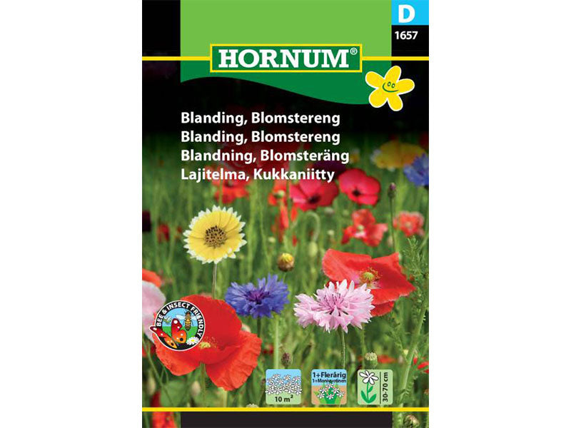 Frøpose med blandede blomster til blomstereng.