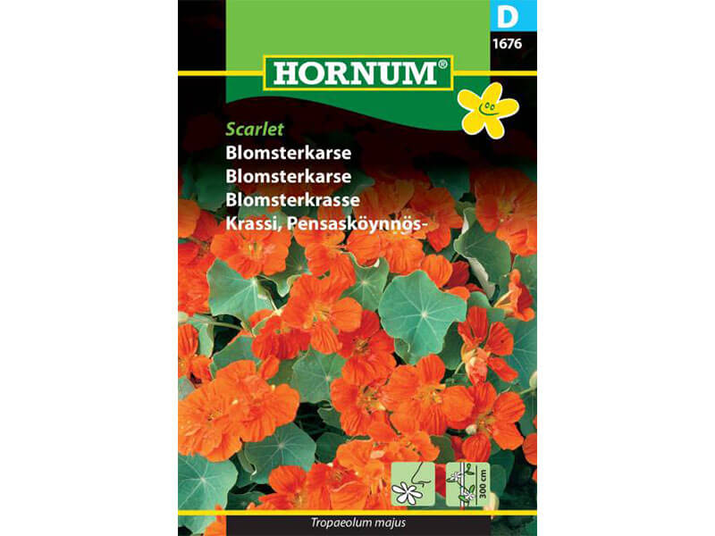 Frøpose med blomsterkarse, sorten Scarlet.