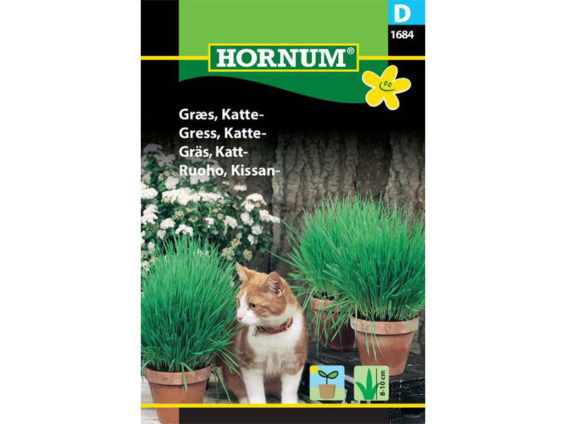 Frøpose med græs til katte.