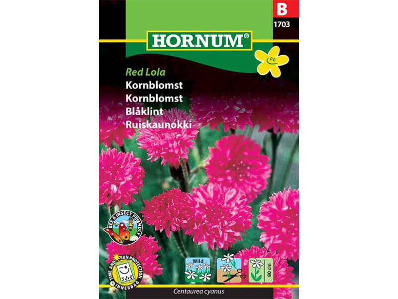 Frøpose med kornblomster, Red Lola.