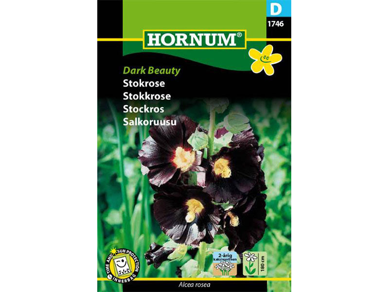 Frøpose med stokrose, Dark Beauty.