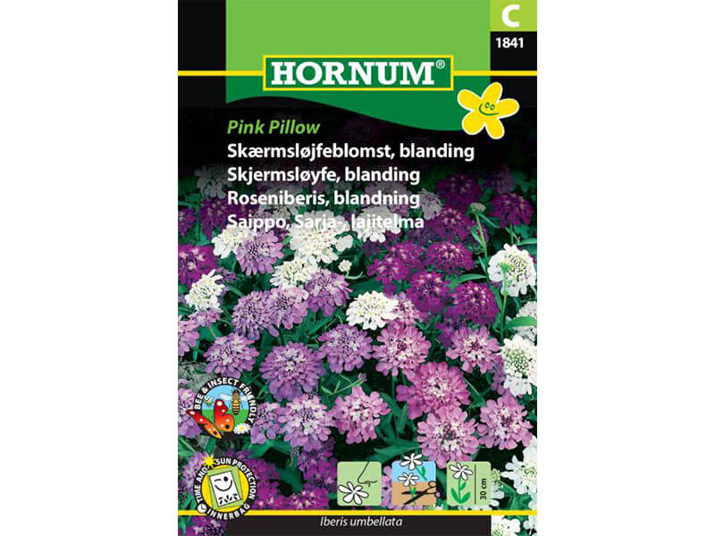 Frøpose med skærmsløjfeblomst, pink variant.