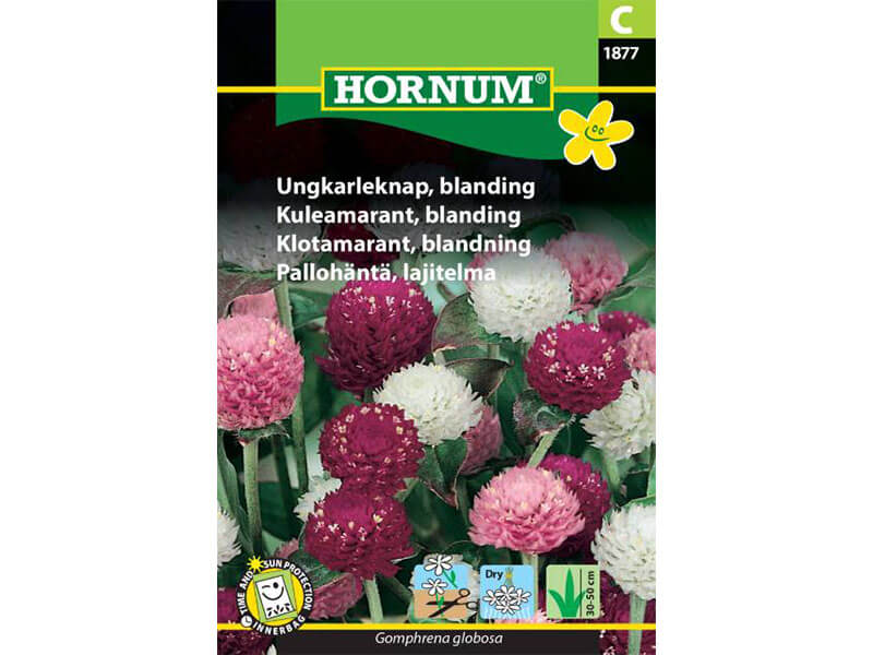 Frøpose med blanding af ungkarleknap.