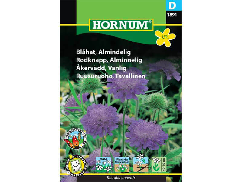 Frøpose med almindelig blåhat.