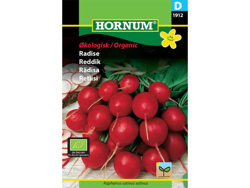 Økologisk frøpose med radise Cherry Belle.