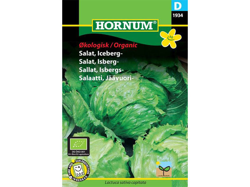 Frøpose med økologiske iceberg salatfrø.