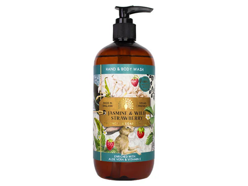Jasmine & Wild Strawberry hånd- og kropssæbe, 500 ml