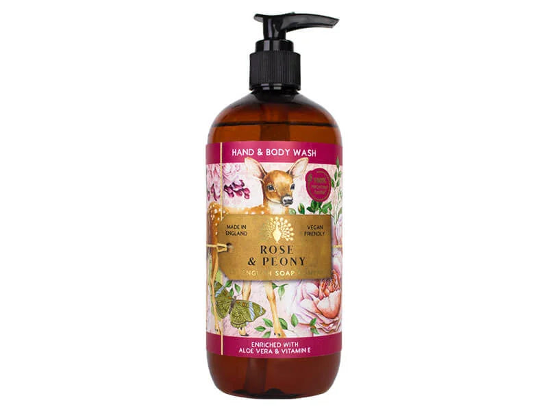 Rose & Peony hånd- og kropssæbe 500 ml