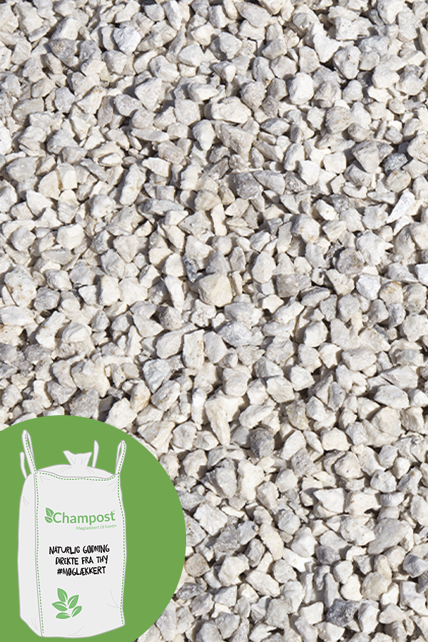 Hvide granitskærver, 8–11 mm, 1 ton.