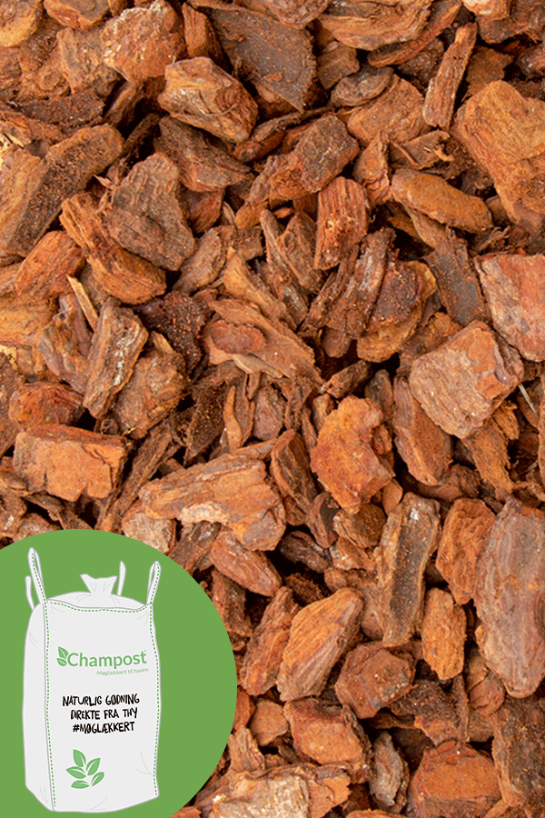 Pyntebark 25-50mm, 2500 l bigbag, levering til døren.