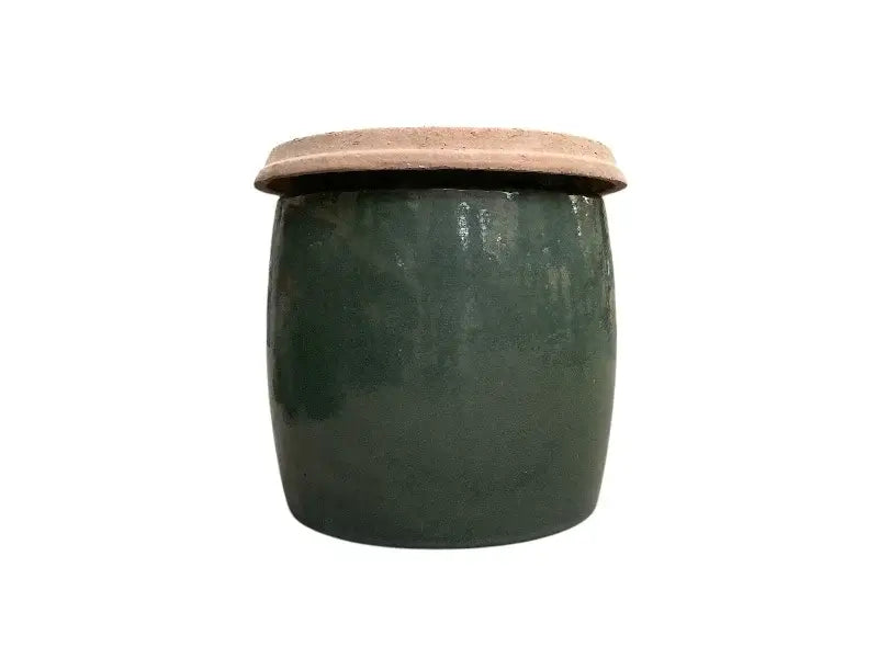 Krukke BERIT - GREEN - ø 27 cm med låg inkluderet.