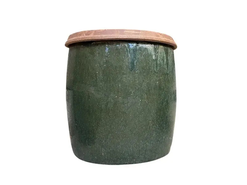 Krukke BERIT - GLAZED GREEN - ø 33 cm.