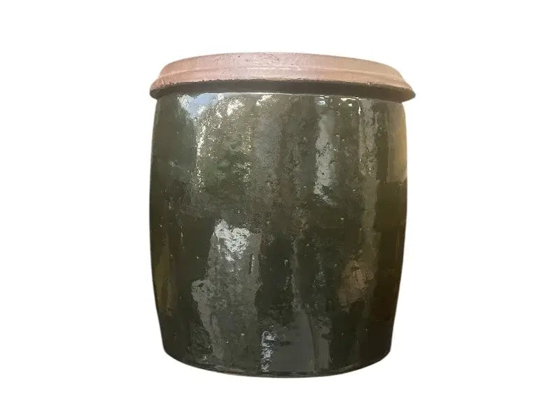 XL krukke BERIT i glasuren grøn, diameter 42 cm.