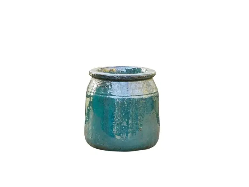 Krukke HENRIETTE - GLAZED TURQUOISE - 10 cm i diameter.