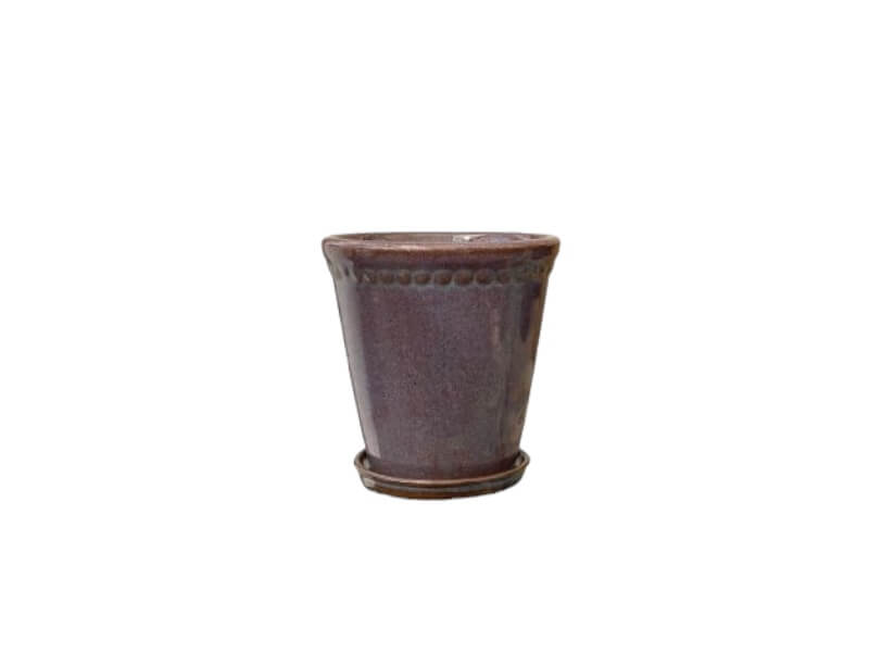 Lacepot Ø 10 cm glaseret krukke, lilla.