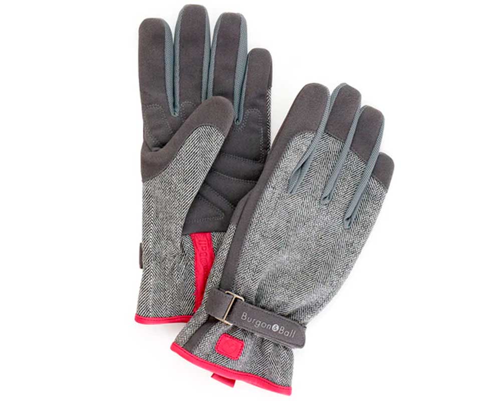 Havehandsker i Grey Tweed, størrelse S/M.