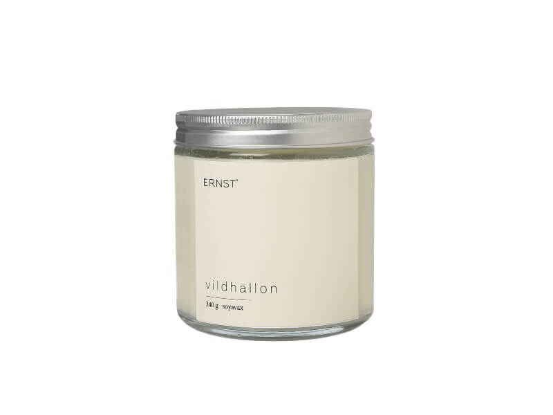 Duftlys i glas med låg, model Vild Hindbær.