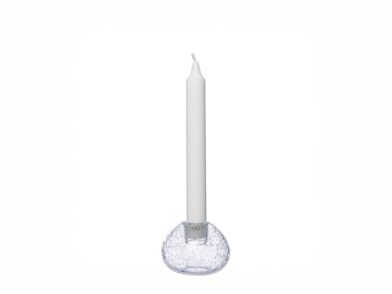 Lysestage Glas, D7,5 H5,5, klar design.