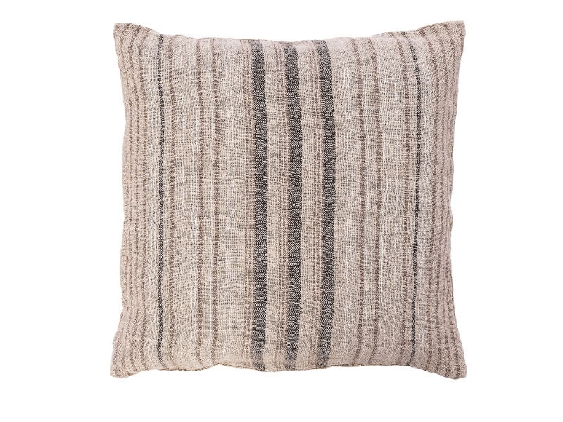 Pude 50x50 med linne og jute, randet design.