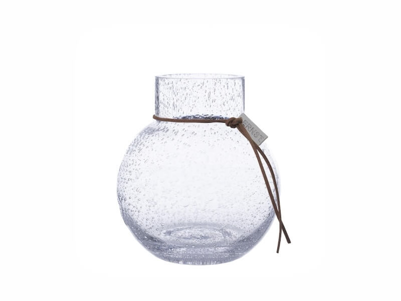 Vase med bobler, diameter 13 cm, højde 14 cm.