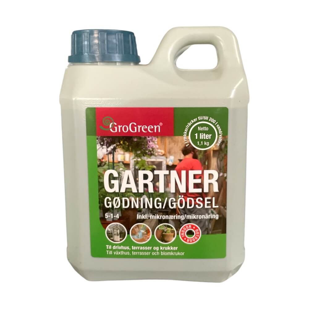 Grogreen Gartner Gødning & Mikronæring 1 liter til drivhus, terrasser og krukker