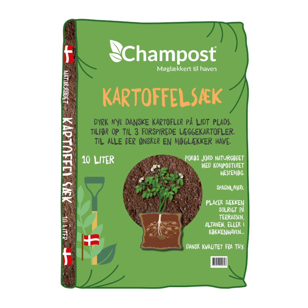 Kartoffelsæk, 10 liter, til opbevaring af kartofler.