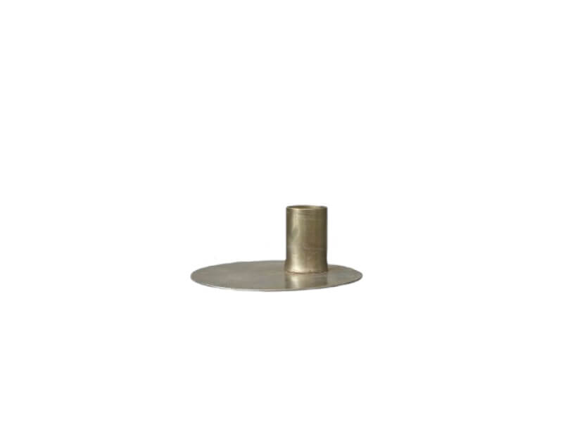 Lysestage Margit - Brass, Ø 10 cm, H 3,5 cm.
