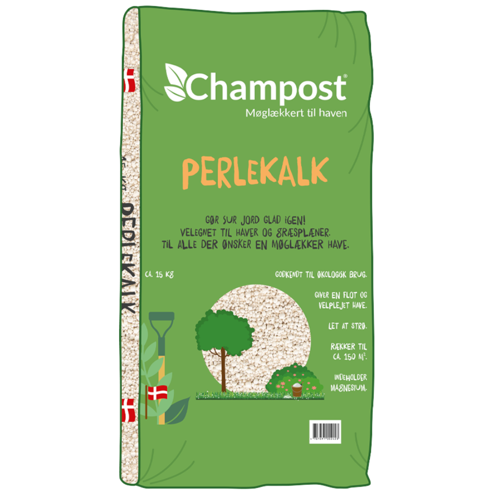 Perlekalk 15 kg, velegnet til jordforbedring.