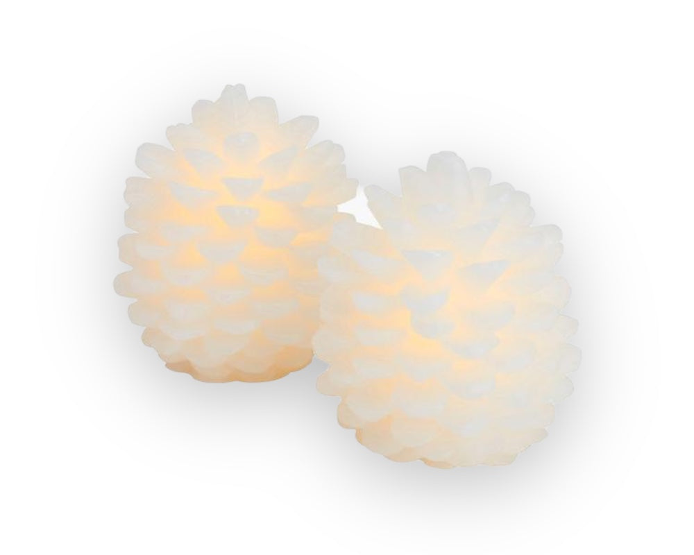 Clara Kogle sæt, 2 stk, 10 cm høje, hvide.