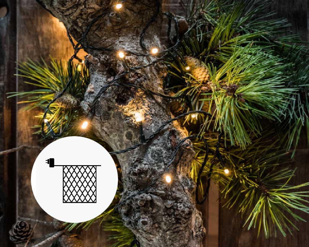 David lyskæde, 2x2m med 8 meter lyskæde.