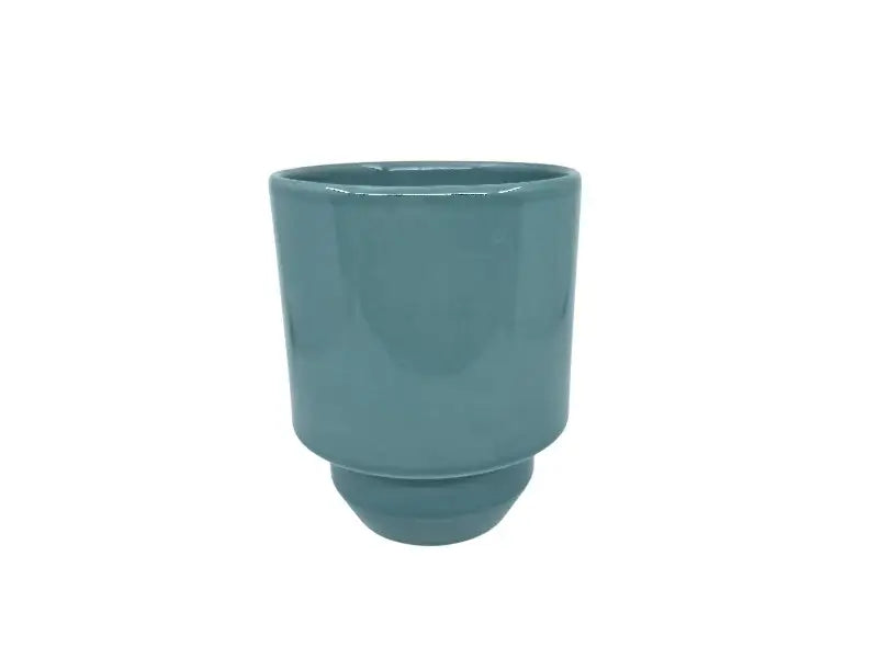 Hoff Pot Glazed, 14 cm, potte i misty blue.