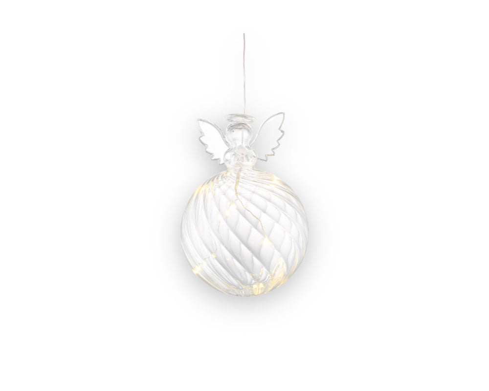 Wave Angel Ball Ø8cm + 25cm julepynt til dekoration.