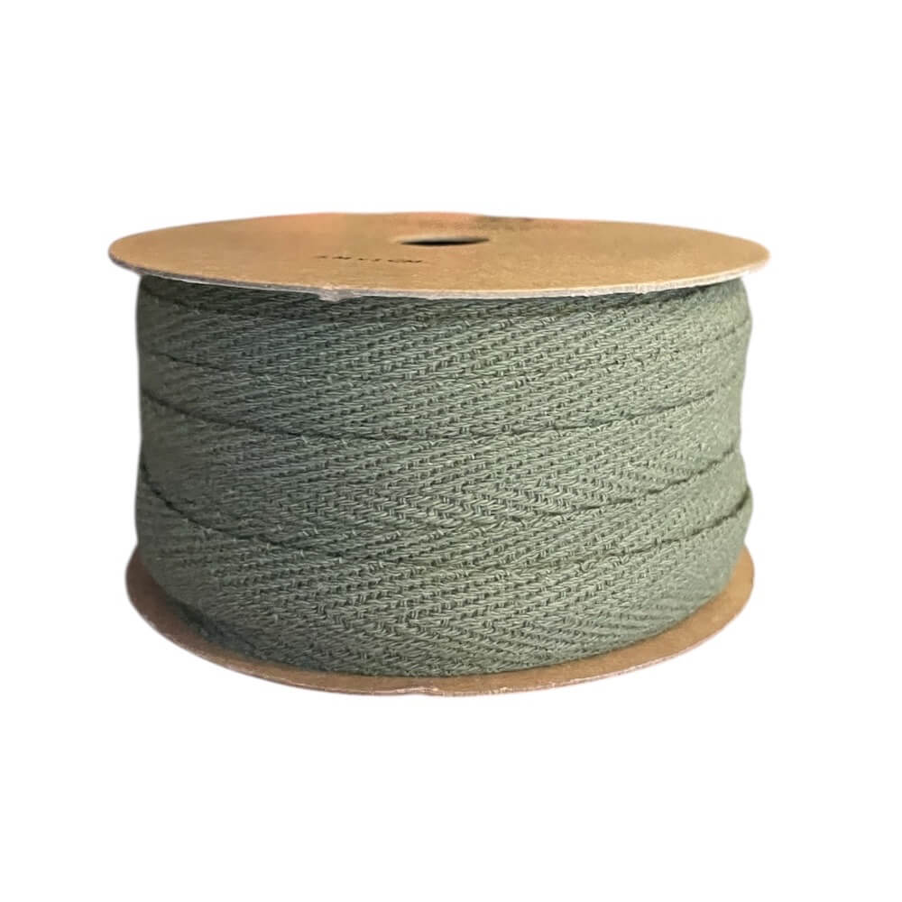 Bomuldsbånd på spole 5 m mosgrøn