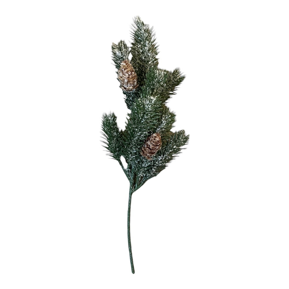 gren fyrretræ, plastik, frosted 28 cm