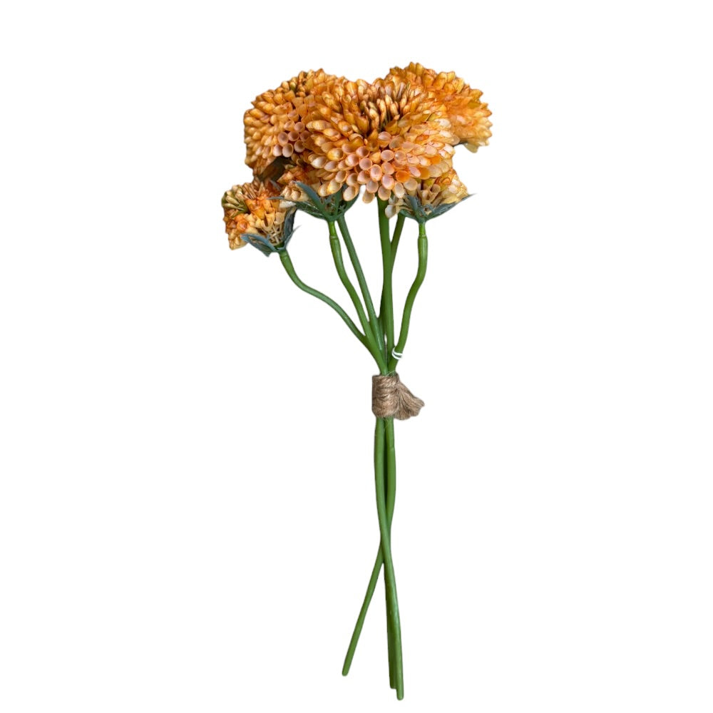 Dahlia gul/cream, 3 stilke, L33cm - kunstige blomster