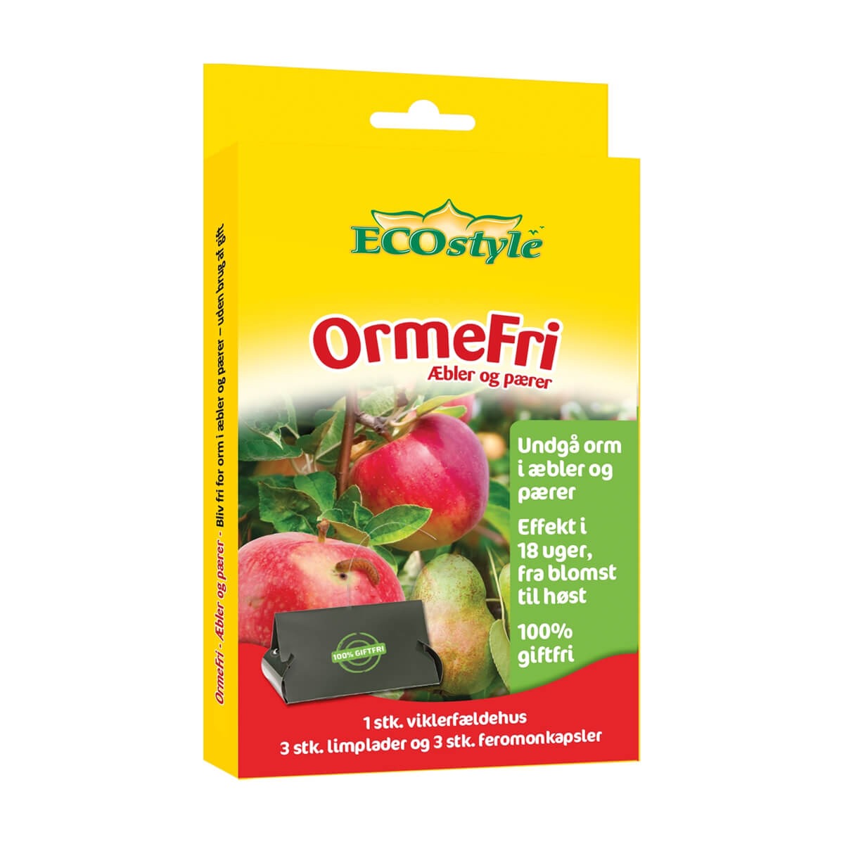 OrmeFri Æbler & Pærer 3 stk - Økologisk frugtpakke.