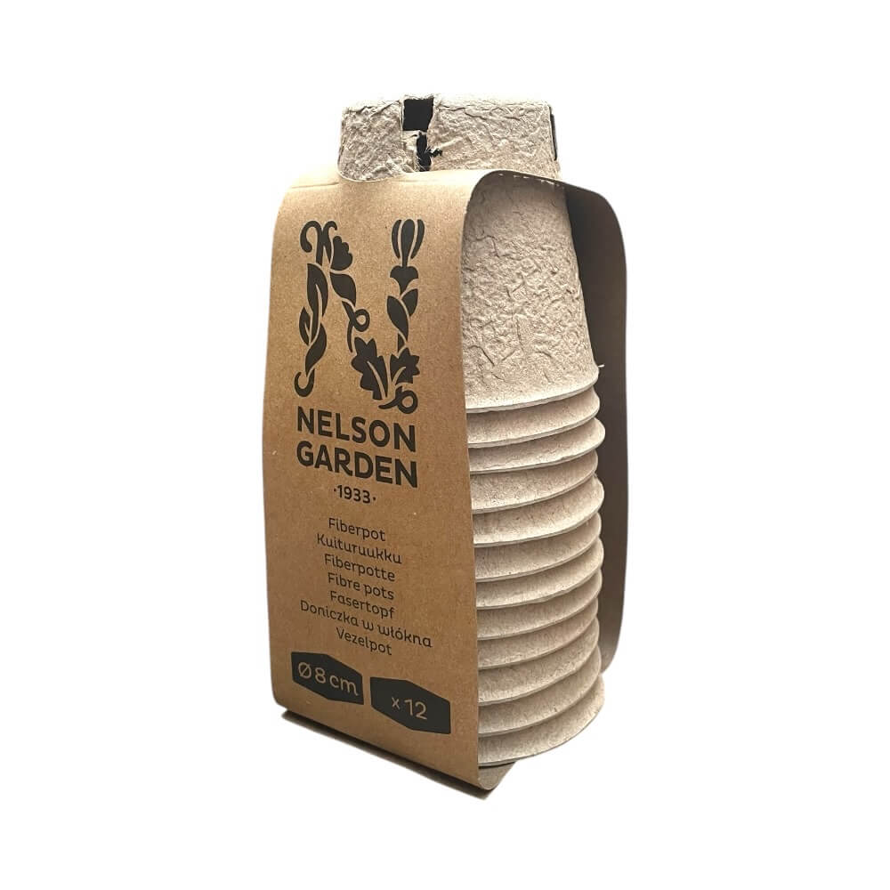 Fiberpotte, Rund 8cm - 12pk