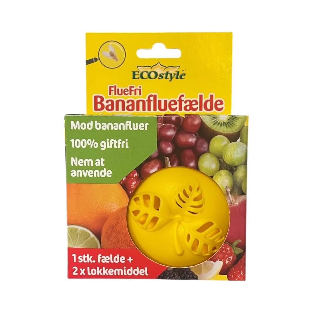FlueFri Bananfluer - 1 fælde med 2 stk. lokkemiddel (giftfri)