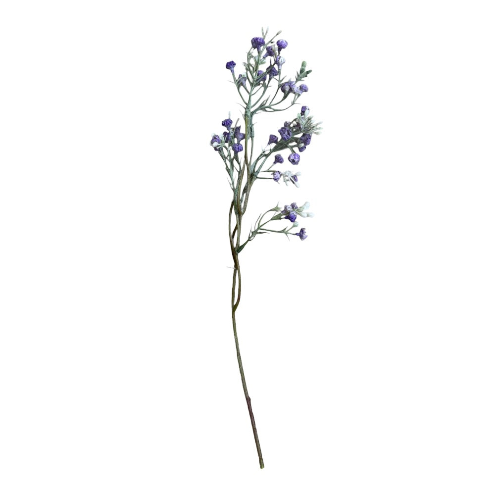 Gren m. blomst 35 cm, lilla/hvid