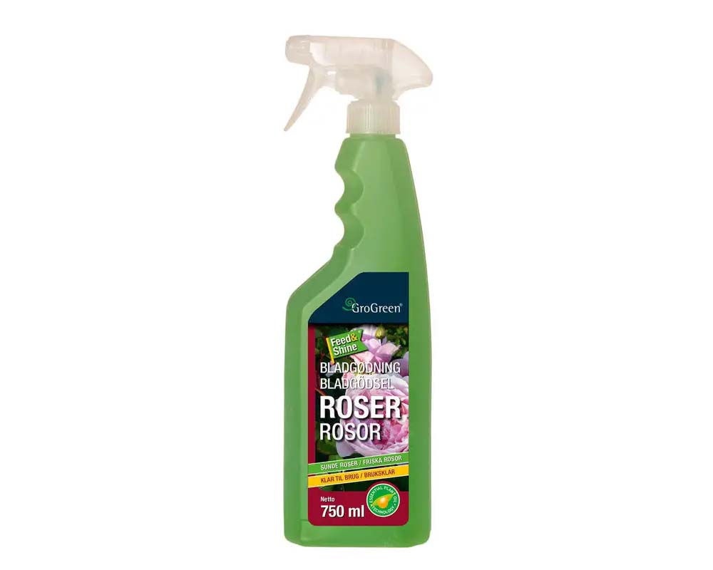 GroGreen Feed & Shine til roser - 750 ml klar-til-brug.