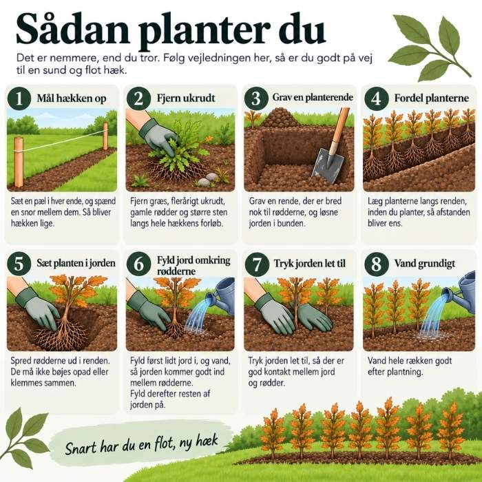 Sådan planter du barrodshæk. Simpel guide