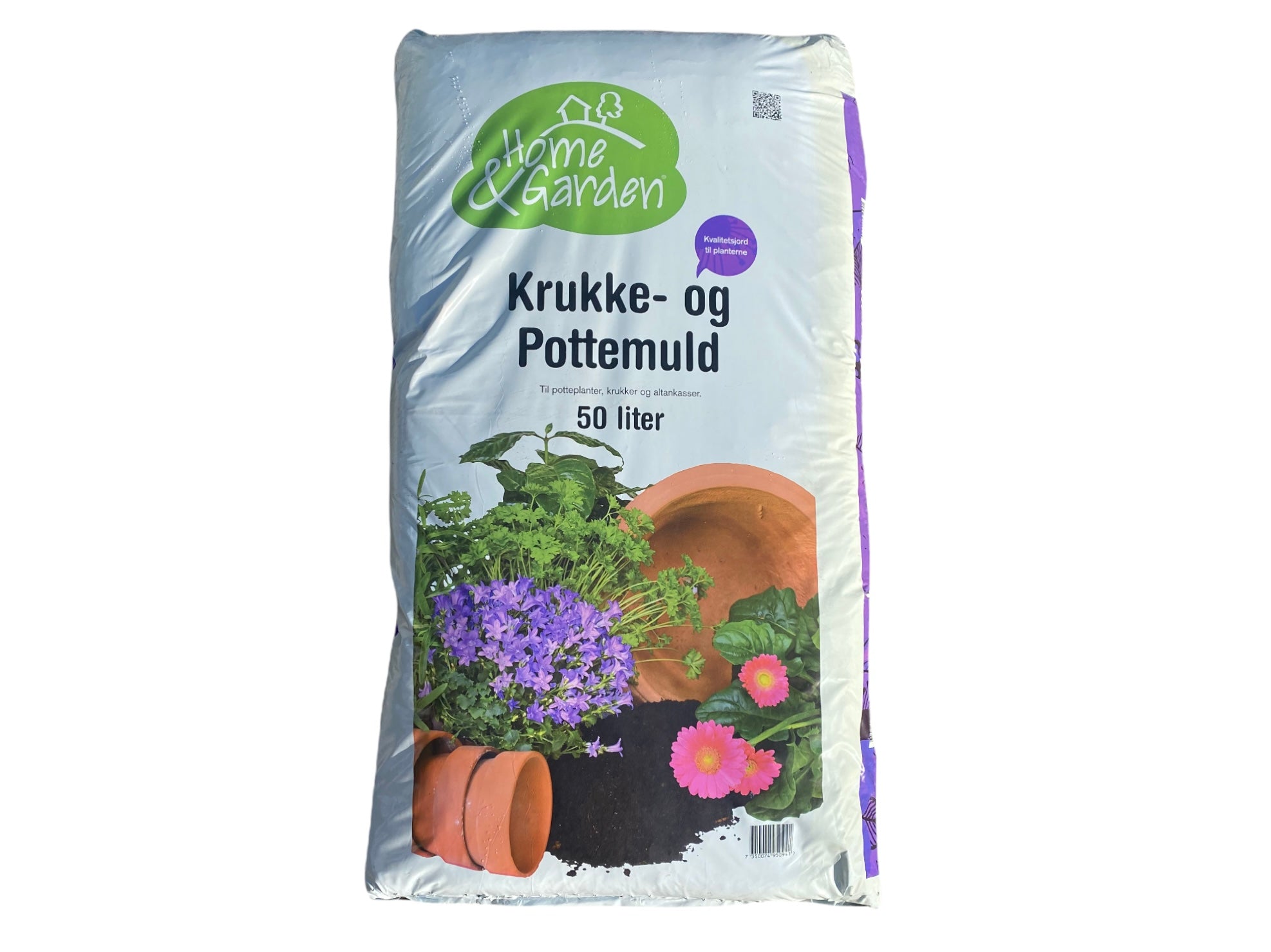 H&G Krukke- og Pottemuld 50L til indendørs og udendørs planter.